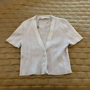 blue zara knit crop top